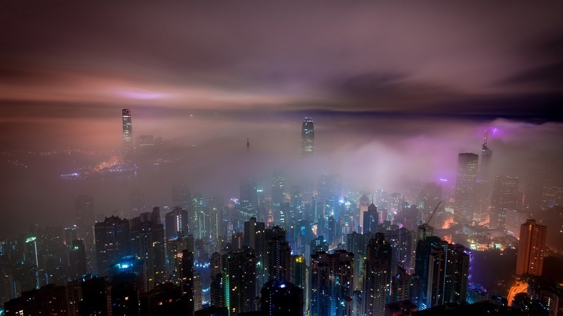 香港夜景摄影4k壁纸3840 × 2160_易点图网